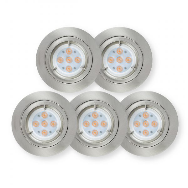 Fire Rated Integrated LED Gimbal Downlight 7W 560Lumens Warm White - Pack of 5