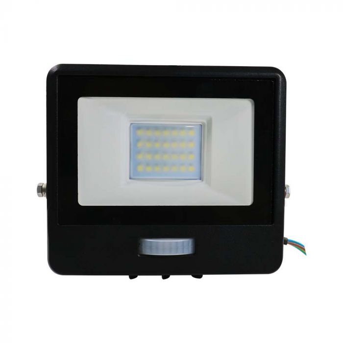 V-TAC LED FLD 20W 4K BLK PIR