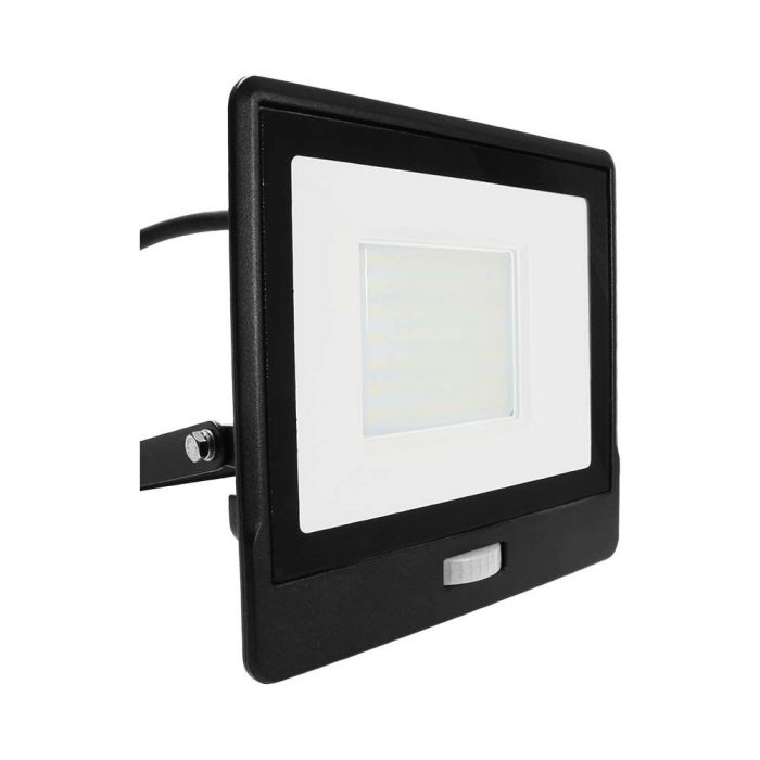 V-TAC LED FLD 50W 4K BLK PIR