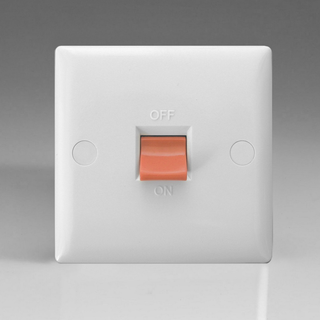 45A Cooker Switch (Single Plate, Red Rocker)