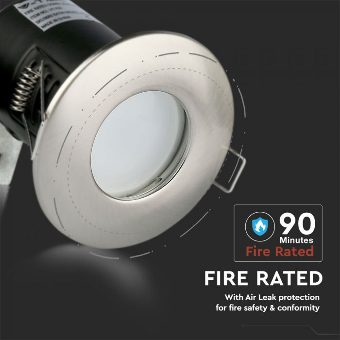 GU10 FIRE RATED DOWNLIGHT FITTING IP65 CHROME