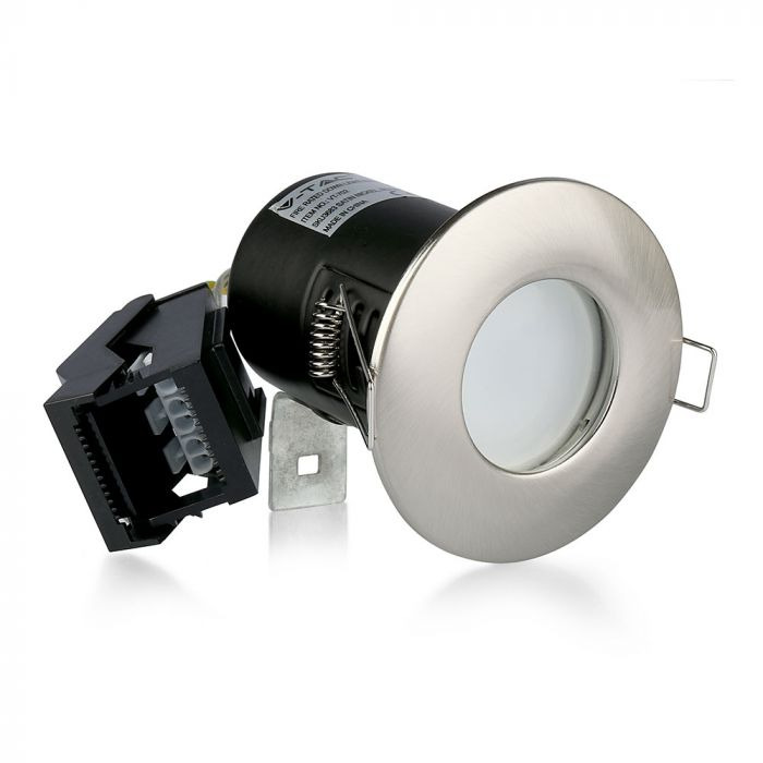 GU10 FIRE RATED DOWNLIGHT FITTING IP65 CHROME