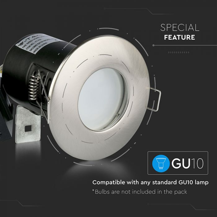 GU10 FIRE RATED DOWNLIGHT FITTING IP65 CHROME