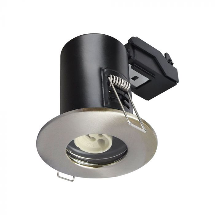 GU10 FIRE RATED DOWNLIGHT FITTING IP65 SATIN NICKEL