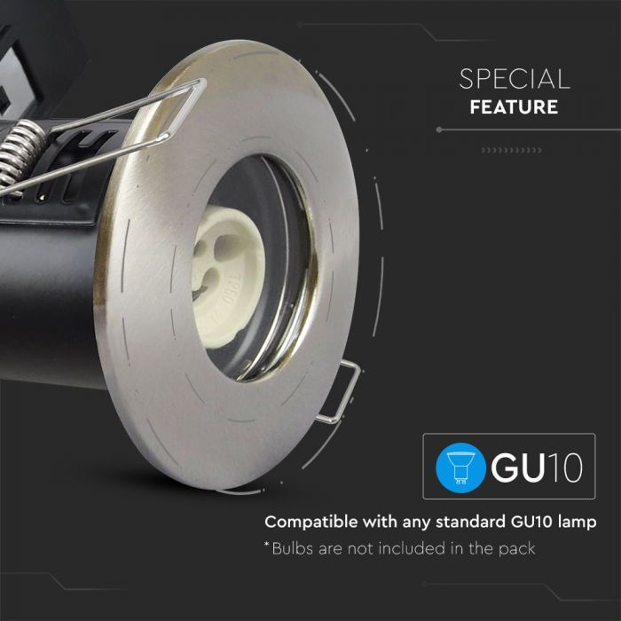 GU10 FIRE RATED DOWNLIGHT FITTING IP65 SATIN NICKEL