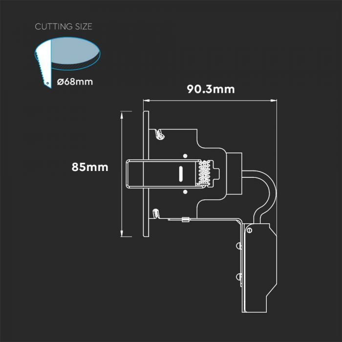 CANLESS FIRE RATED GU10 FITTING IP20 POLISHED BRASS