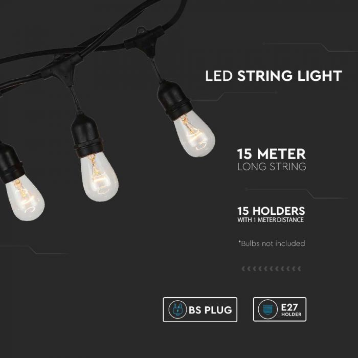 VT-713 LED STRING LIGHT WITH BS PLUG AND WP SOCKET - E27